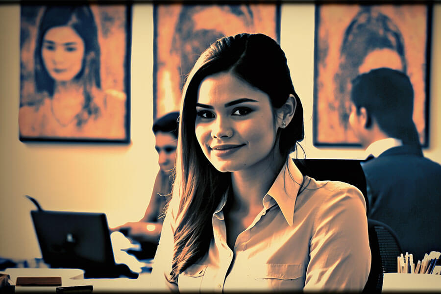 Looking Happy Business Women
