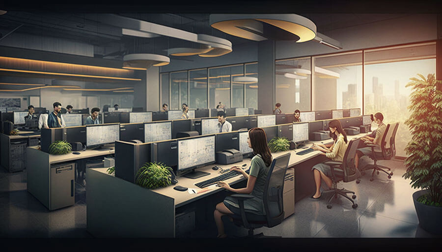 call center agents workplace