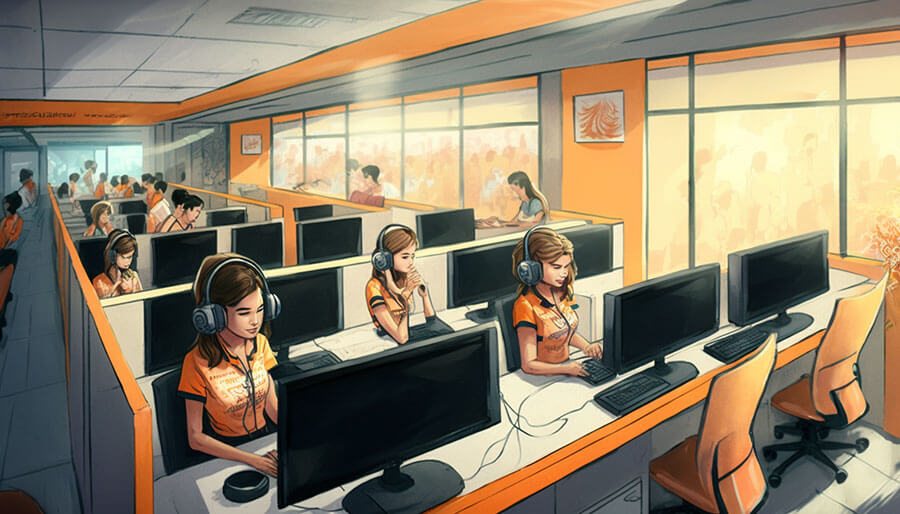 Filipino call center agents in manila